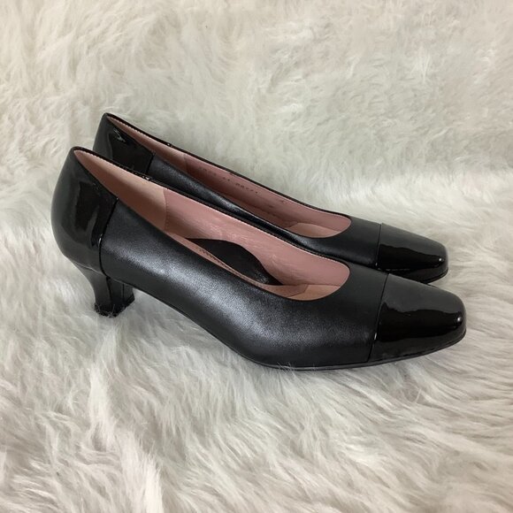 Beautifeel Rebecca Black Cap Toe Patent Leather Pumps Made in Israel EU 41 US 10 - Picture 1 of 9